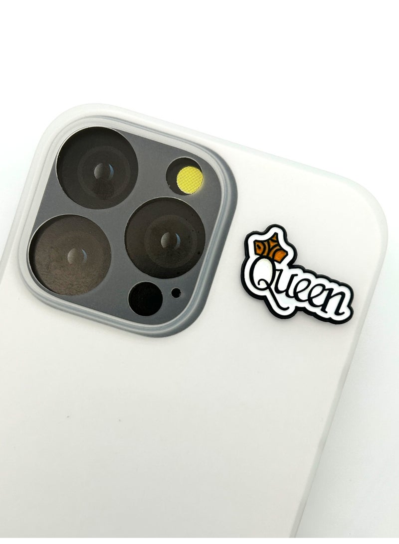 4 pieces of Metal stickers - Where's my coffee? logo and My coffee first logo and Queen logo and Cup of coffee logo - Premium Quality Metal for Mobile, Laptop, Backpacks and more - Image 5